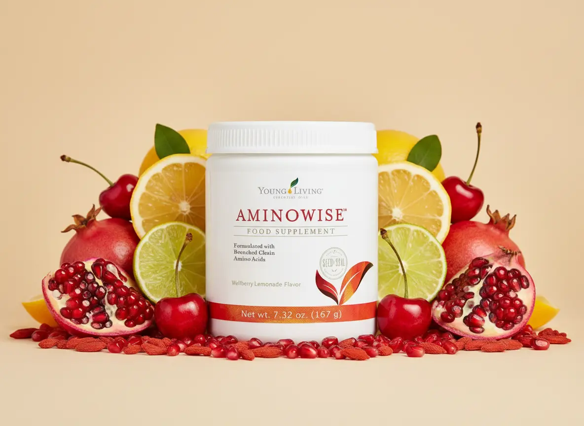 AminoWise Young Living España - Suplemento de aminoácidos con bayas de goji, limón y lima
