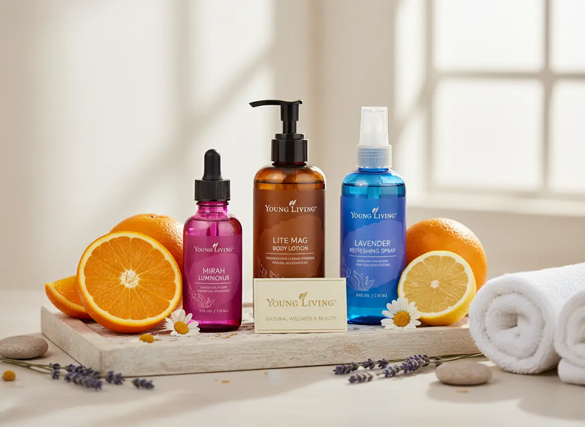 Rutina de cuidado personal natural con productos Young Living