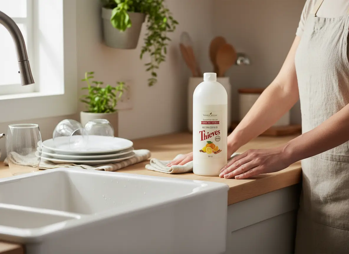 Thieves Washing Up Liquid - Jabón lavavajillas natural con aceites esenciales Young Living