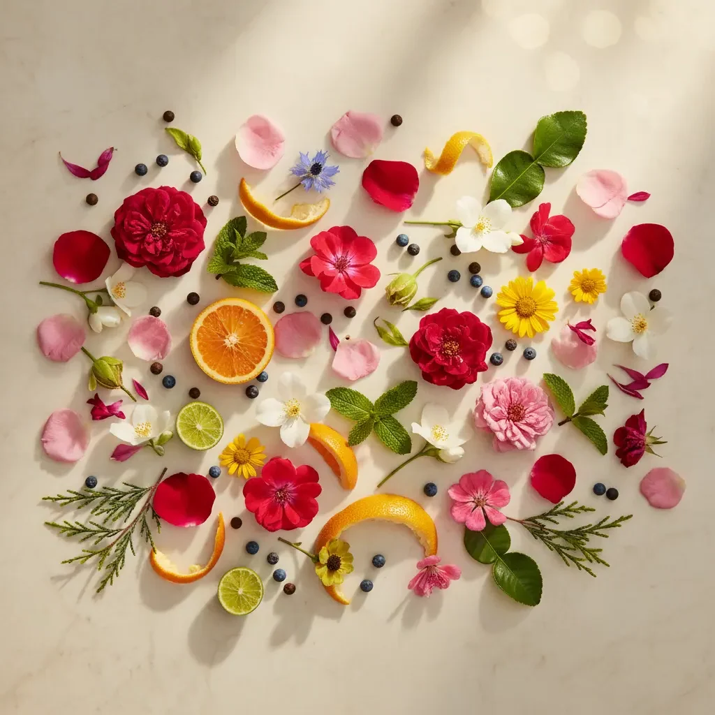 Ingredientes florales y especiados de Dream Catcher Young Living - Ylang Ylang, Rosa, Sándalo, Anís, Bergamota, Geranio, Clementina