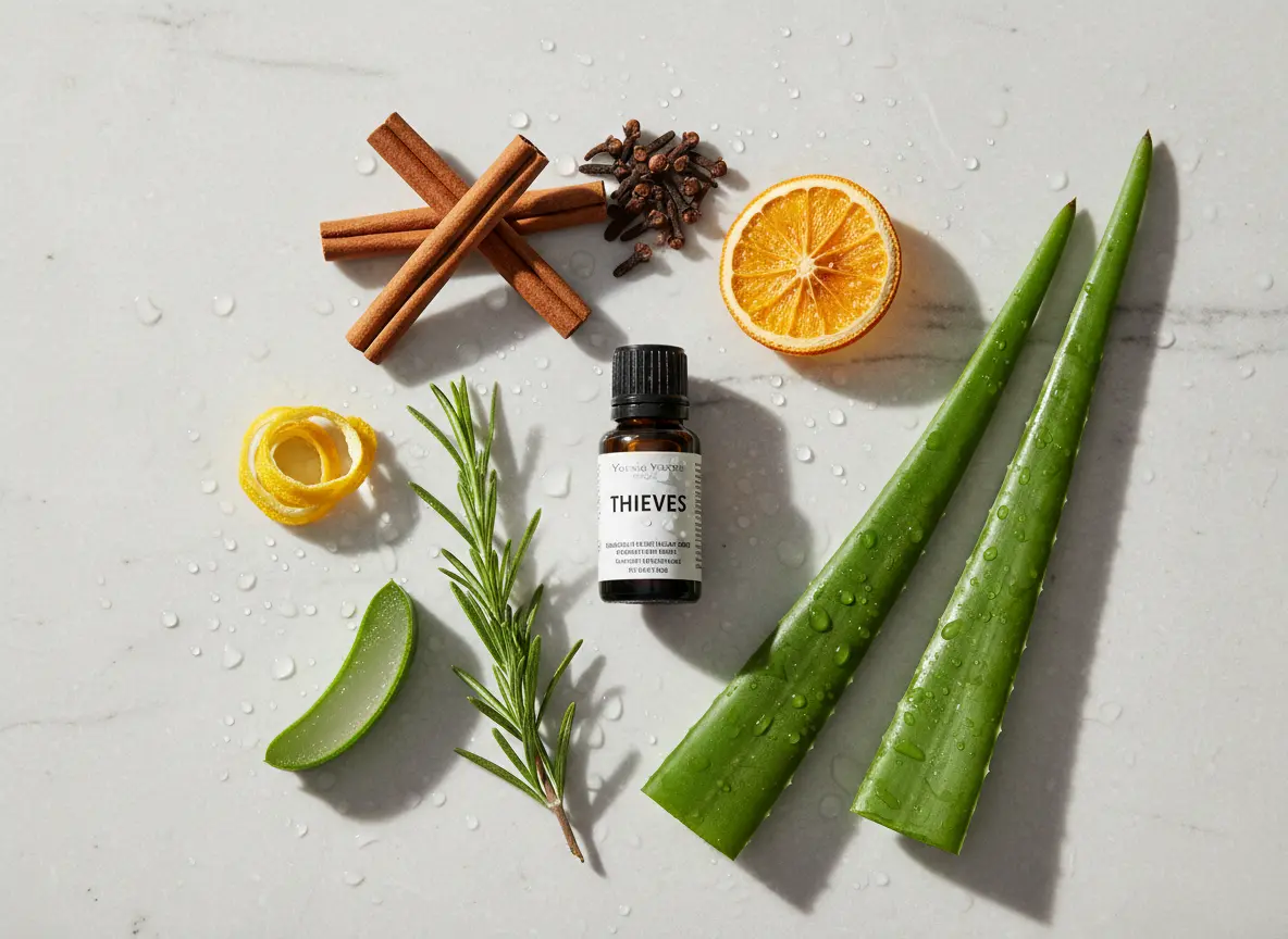 Ingredientes de Thieves Foaming Hand Soap Refill - mezcla Thieves, aloe, vitamina E