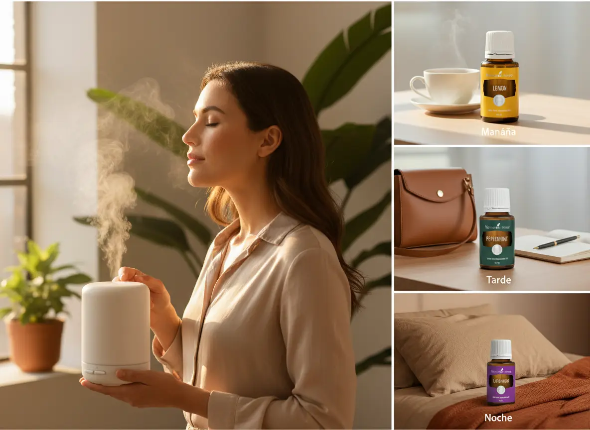 Colección de productos de bienestar natural y aceites esenciales Young Living para el equilibrio diario