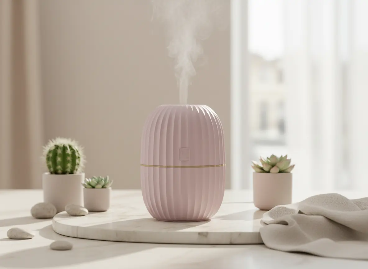Difusor de esencias Cactus con luz LED ambiental para estancias familiares