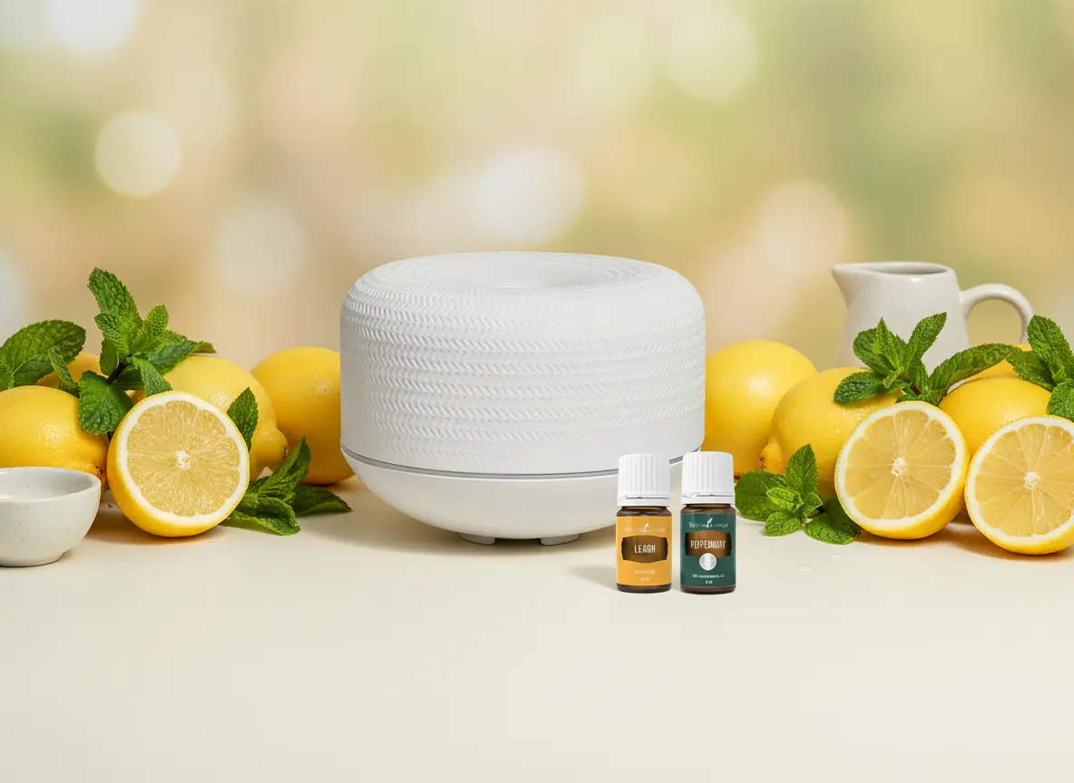 Difusor Macaron Young Living España - Banner premium sin corte para detalles técnicos