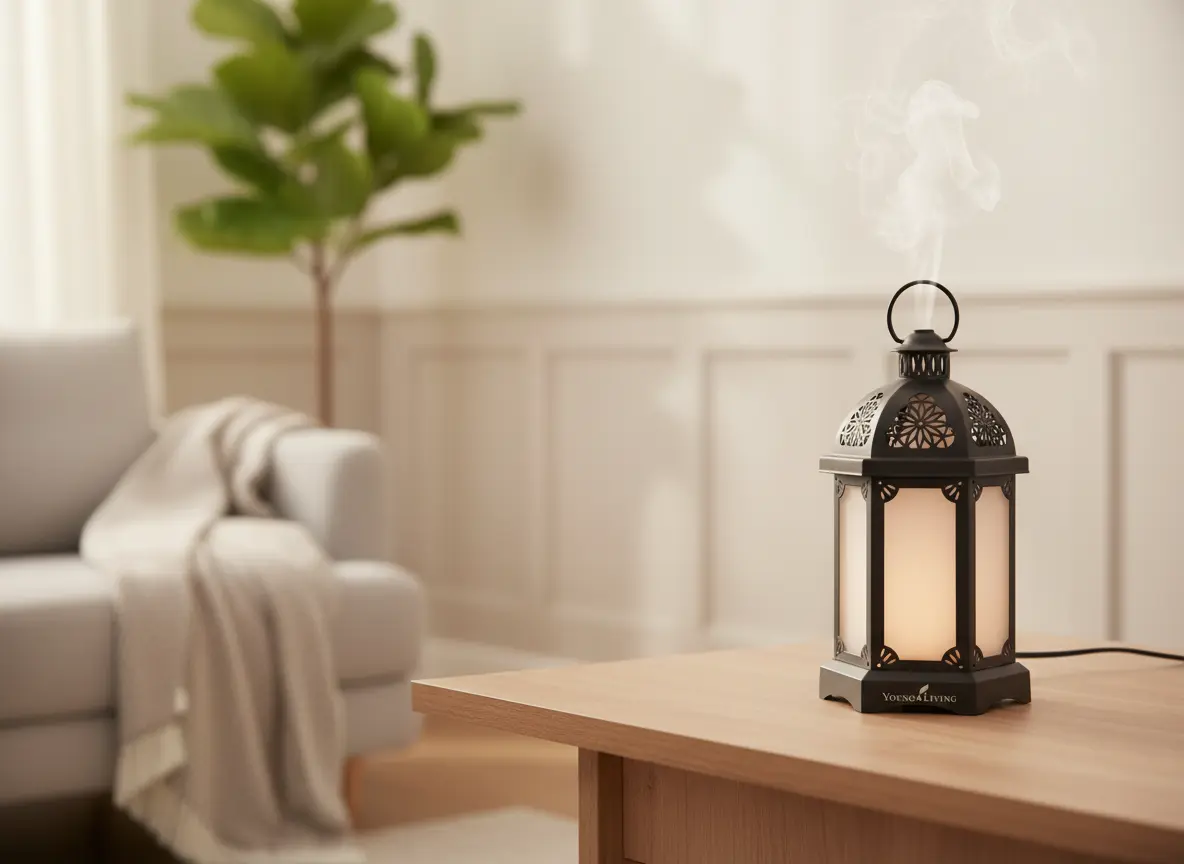 Difusor decorativo Lantern purificando el ambiente del salón